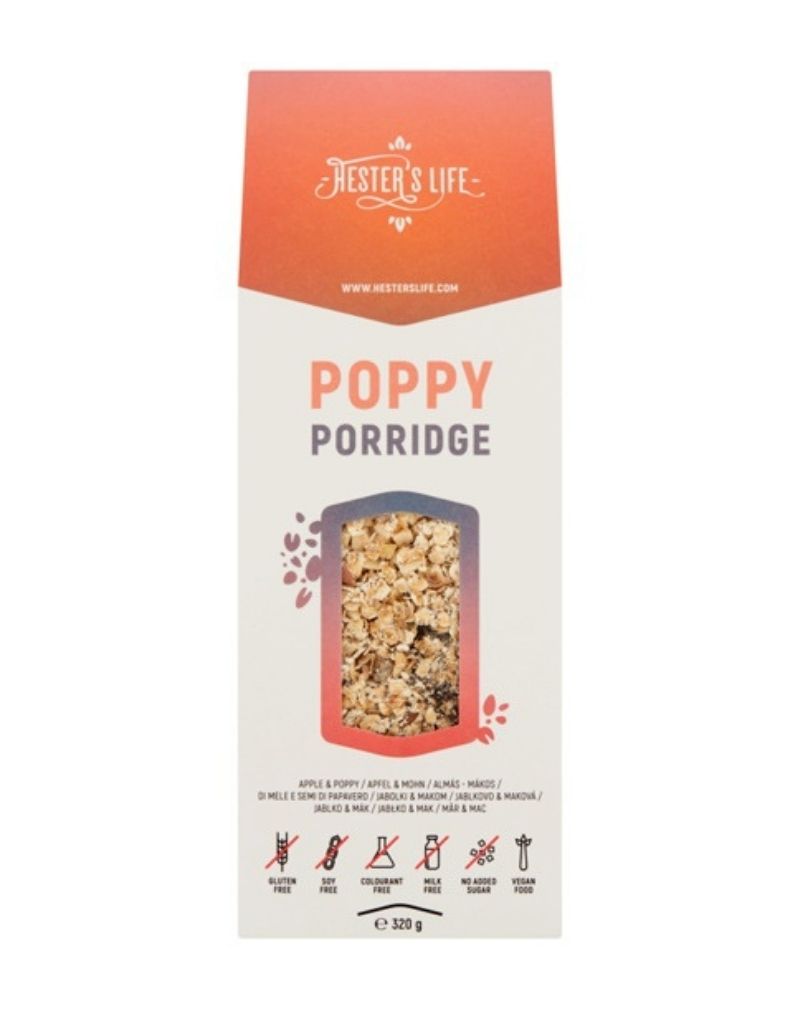 Hester's Life Poppy Porridge, 320 g (päiväys 12/21)