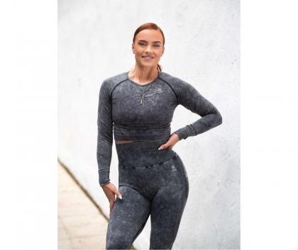M-Sportswear Outlet Washed Long Sleeve Crop Top