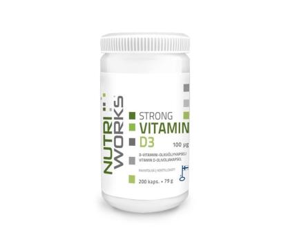 Nutri Works Strong Vitamin D3, 100 mcg, 200 kaps.