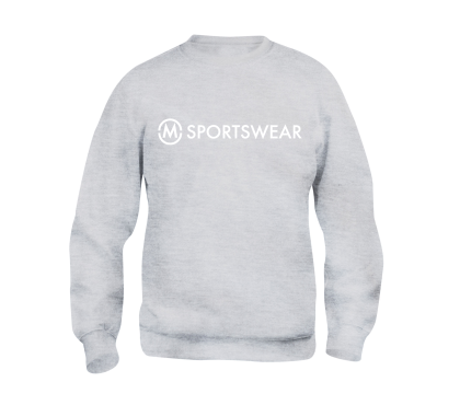 M-Sportswear Collegepusero harmaa, valkoisella logolla