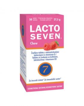 Lacto Seven Chew, 50 tabl. päiväys 6/22