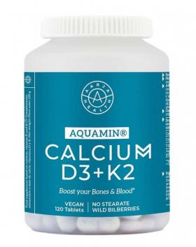 Aarja Health Kalsium, D3 + K2 Mustikka, 120 tabs. (päiväys 3/22)