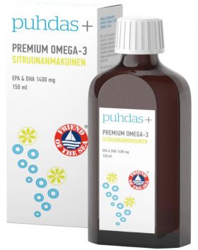 Puhdas+ Premium Omega-3 150 ml, sitruuna